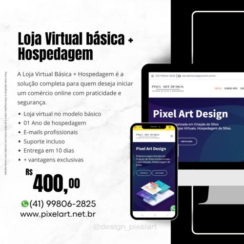 Loja Virtual Básica + Hospedagem (Sem Domínio)