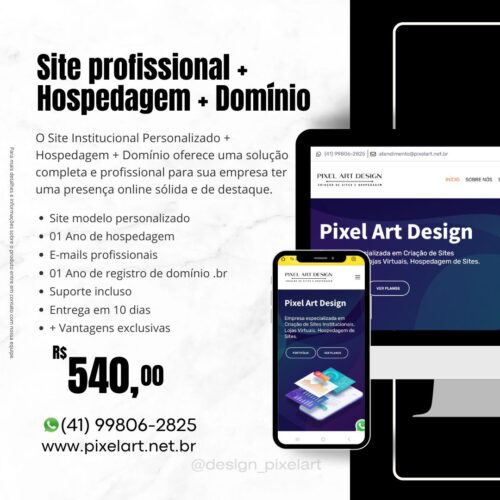 Site Profissional + Hospedagem + Domínio